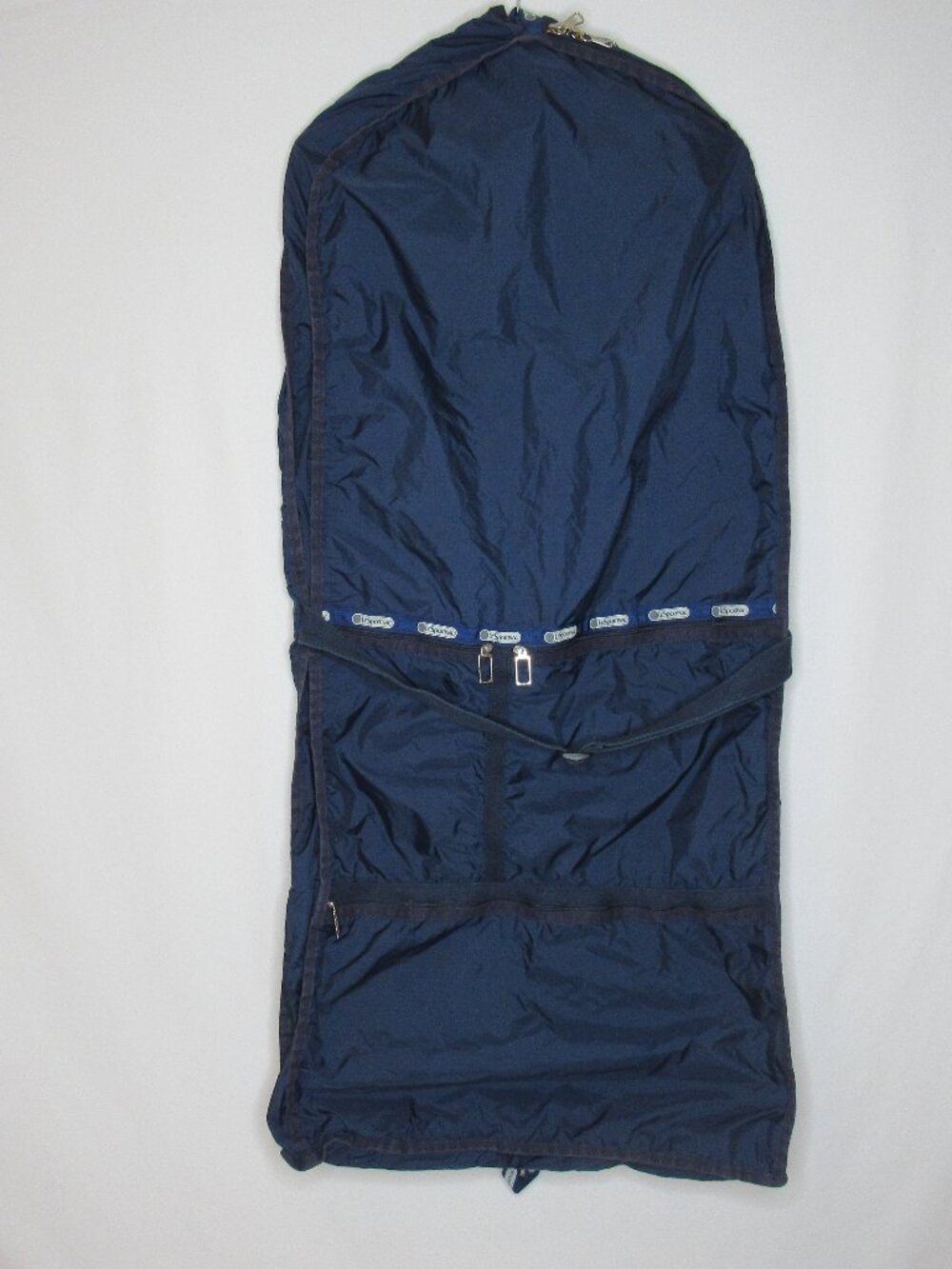 Vintage LeSportsac Navy Blue Garment Bag Fold Over With Pockets